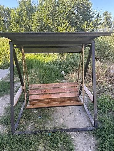 Садовые качели Металл, Со спинкой, С крышей — 3