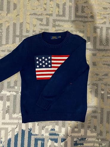 одежда мишки: Мужской свитер, M, Polo Ralph Lauren, Б/у, цвет - Синий, Платная доставка — 2