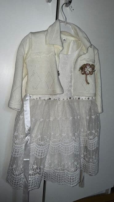 Детское платье, цвет - Белый, Новый