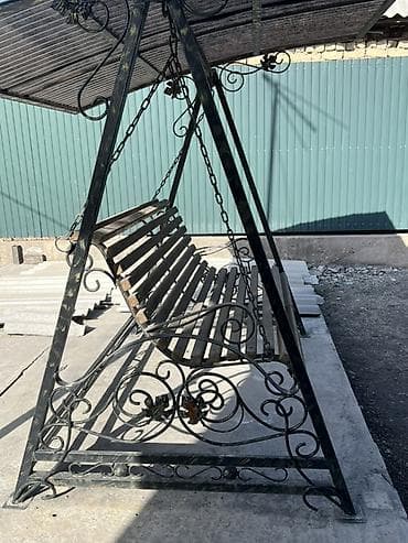 Окна и комплектующие: Садовые качели Металл, Со спинкой, С крышей — 2