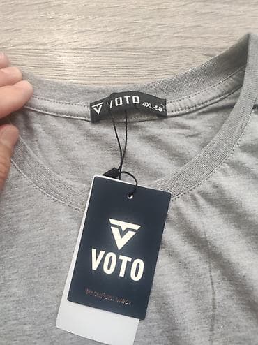 soft shell: Мужская футболка VOTO, серый меланж. - Классический крой с круглым — 3