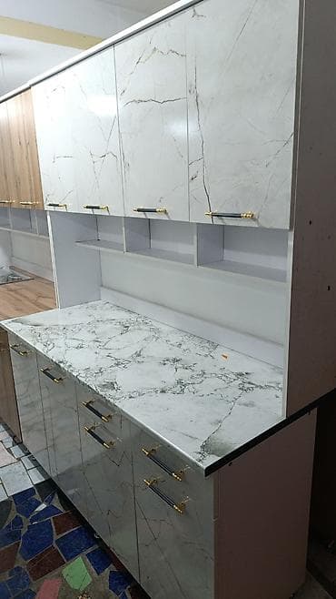 Мебельные гарнитуры: Кухонные гарнитуры с фасадами под камень - Комплект включает нижние — 3