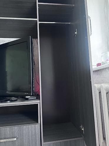 Мебель: Гостиная стенка с местом под ТВ - Цвет: темно‑серый древесный декор — 2