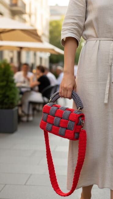 Оригинальная сумка ручной работы.Сделана из трикотажной пряжи,очень