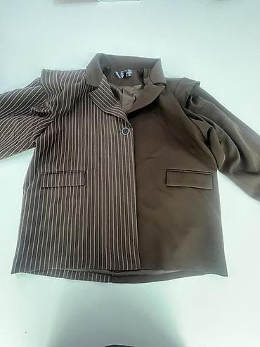 pull bear: Жакет двустороннего дизайна в коричневой гамме: - асимметричный крой — 3