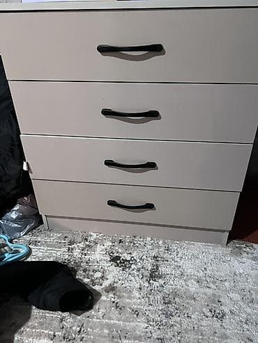 шкаф с антресолью: Комод для одежды, Б/у, Без зеркала, ЛДСП, цвет - Серый, Самовывоз — 1