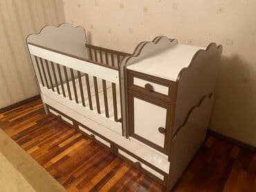 Детская односпальная кровать, Б/у, Для девочки, Для мальчика, С бортиком, Дерево, Самовывоз