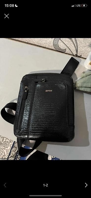 firma collection: Мужская компактная сумка через плечо (кросс-боди), черная — 1