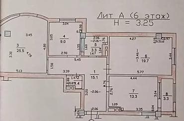 3 комнаты, 91 м², Элитка, Вефа ТЦ Элитка, 6 этаж — 7