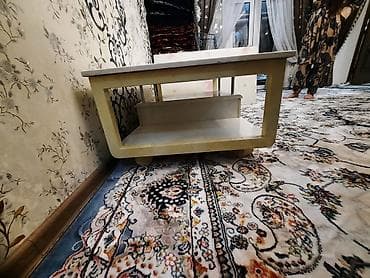 стол полка: Журнальный столик с полками и выдвижным ящиком - Прямоугольная — 4