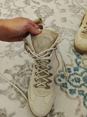 Берцы BISON, песочный цвет. - Высокая шнуровка + боковая молния на