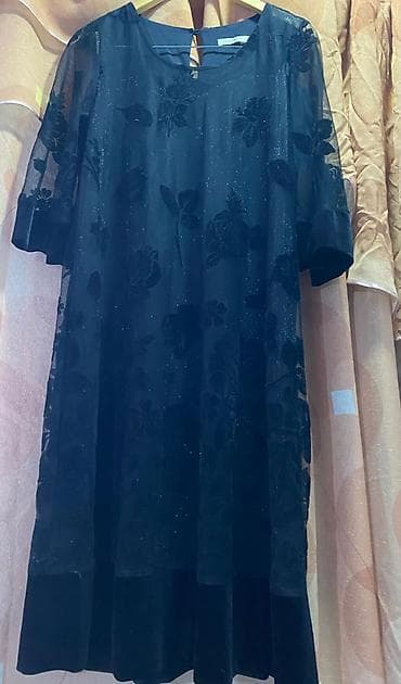 Вечернее платье, А-силуэт, С рукавами, XL, L