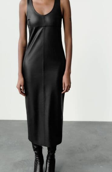 леопардовые вещи: Вечернее платье, Длинная модель, Без рукавов, S — 3