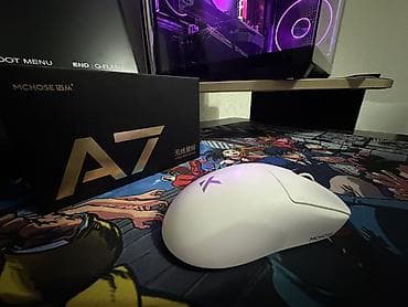 microlab solo 2: Беспроводная игровая мышь MCHOSE A7 (белая) В подарок игровой коврик) — 6