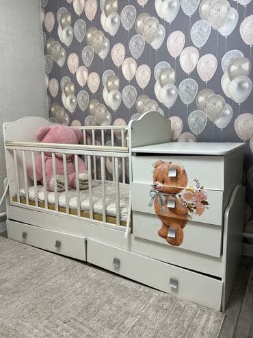 детская кровать с матрасом: Продается манеж - трансформер звонить и писать на номер с матрасом — 1