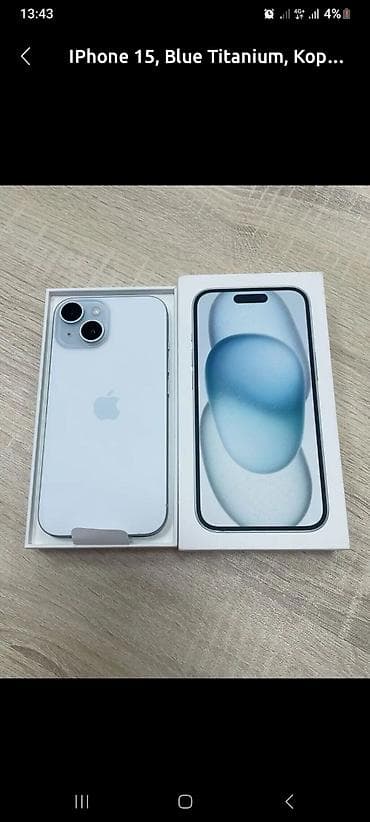 обмен на айфон 6: IPhone 15, Б/у, 128 ГБ, Blue Titanium, Зарядное устройство, Защитное стекло, Чехол, 88 % — 1