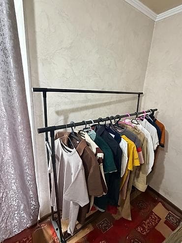 Кийимге кам көрүү жана сактоо: Напольная двухъярусная стойка-вешалка для одежды - Два параллельных — 1