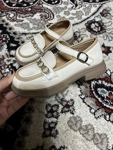 обувь зимние: Лоферы для девочки Fashion Shoes - Цвет: молочный/айвори с бежевой — 2