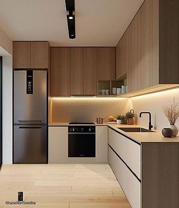 Кухонный гарнитур, Новый, цвет - Коричневый, Дерево