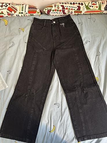 Джинсы: Джинсы, Прямые, Китай, Высокая талия, С вышивкой, M — 2