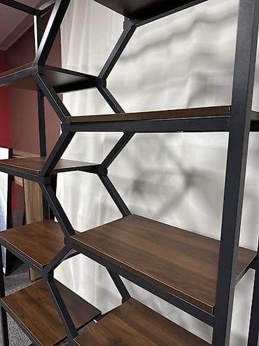 стеляж: Стеллаж loft с деревянными полками - Конструкция: разборный — 6