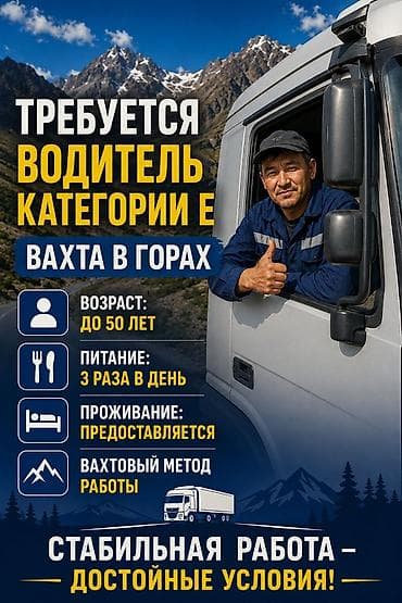 работа от 18 лет: Требуется Водитель грузового транспорта, Категория прав (CE), Питание, Вахтовый метод, Старше 18 лет — 1