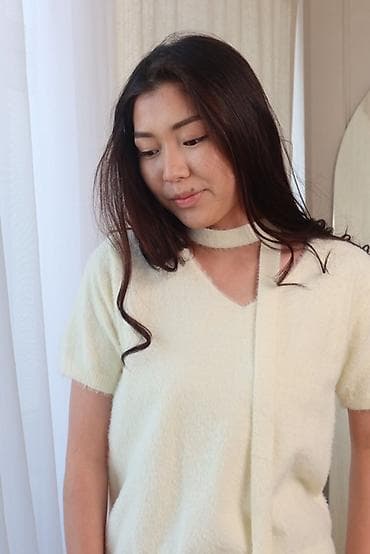 женские свитера теплые: Кофта, V-образный вырез, Осень-весна, Стандарт — 4