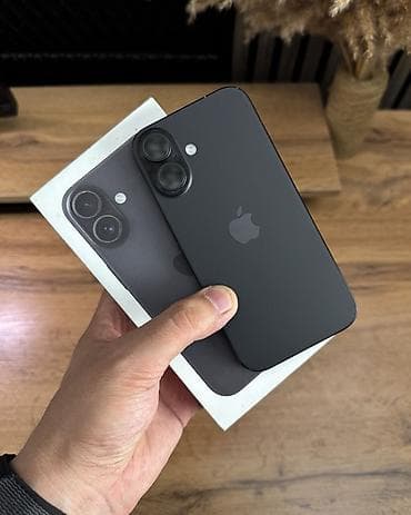 монитор компа: IPhone 16, Б/у, 128 ГБ, Черный, Коробка, 100 % — 1