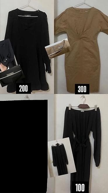 Женские платья 1) Черное платье с квадратным вырезом - Длина: до