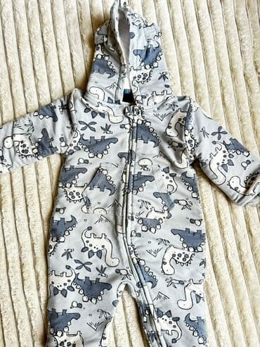 детские спортивные костюмы с начесом: Комплект, цвет - Серый, Б/у — 1