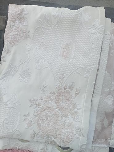 Портьера, Жаккард, С вышивкой, Готовое изделие, Новый, Для зала