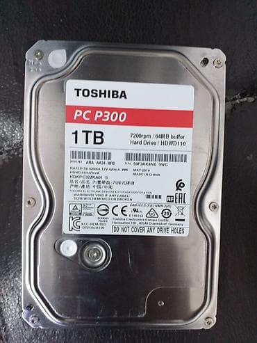 Комплектующие для ПК: Накопитель для ПК, Новый, Toshiba, HDD, 1 ТБ, 3.5", Для ПК — 1