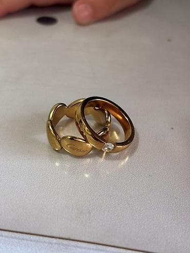 кольцо для платья: Золотые кольца Cartier — набор из двух украшений. Кольцо бижутерия от — 1