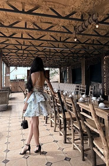 открыто: Вечернее платье, Коктейльное, Короткая модель, Без рукавов, Открытая спина, S — 2