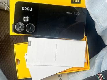 стекл: Poco M6, Новый, 256 ГБ, цвет - Черный, 2 SIM — 1
