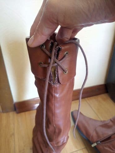 женские зимние сапоги из натуральной кожи и меха: Сапоги, 40, AURA SHOES, Новый, цвет - Коричневый, Самовывоз, Платная доставка — 4