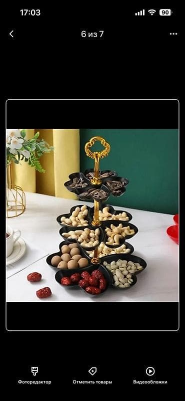 все для декора: Этажерка для закусок и сладостей - 3-ярусная конструкция: каждый ярус — 1