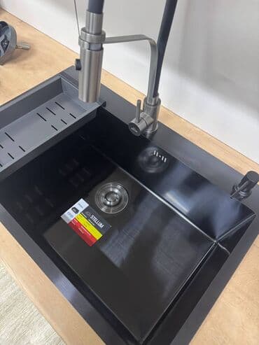 слиф: Кухонная мойка STELLUM, накладная/одинарная чаша, размер 60*48 - — 3