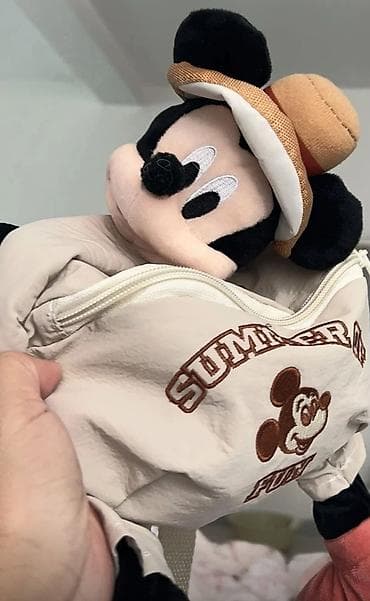 детский сумка для мамы: Сумка через плечо с мягкой игрушкой «Mickey» - Дизайн: плюшевый — 3