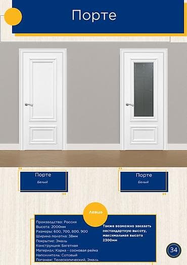 Порте — межкомнатные двери, цвет белый - Производство: Россия -