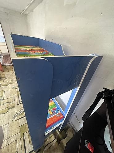 ля бубу: Двухъярусная детская кровать, ЛДСП, цвет - Синий — 3