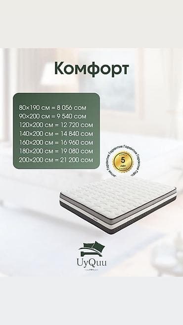 Матрасы: Матрас UyQuu «Комфорт» - Тип: матрас на независимых пружинах - — 2