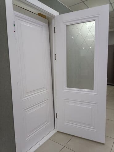 двери мешкомнатный: Межкомнатная дверь со стеклом, МДФ, Окрашенная, Российская, цвет - Белый, 2000 * x 60 см, Новый — 20