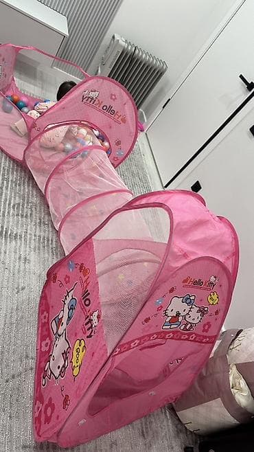 домик из картона: Игровой комплект Hello Kitty: палатка + тоннель + сухой бассейн с — 1