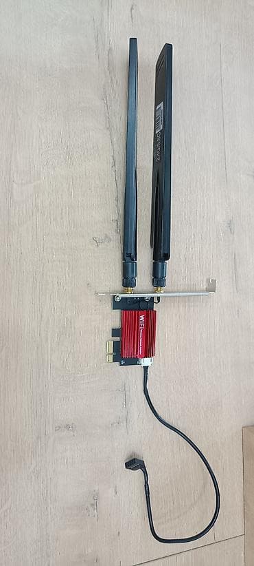 Wi‑Fi адаптер для ПК (PCIe) Intel AX210 + Bluetooth, 2в1, с двумя