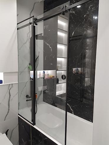 glass: Душевая кабина, перегородка. душевая перегородка, закалённое стекло — 4