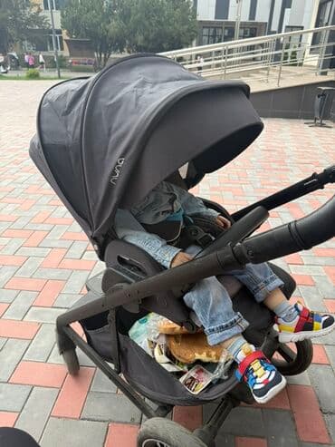 дождевик на коляску: Коляска, цвет - Черный, Б/у — 1
