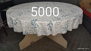 foldable table: Кухонный стол и стул, Б/у, цвет - Бежевый — 1