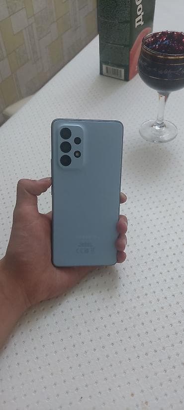 Samsung Galaxy A53, Б/у, 128 ГБ, цвет - Голубой, 1 SIM, 2 SIM, eSIM
