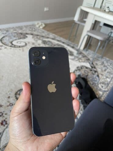 IPhone 12, Б/у, 128 ГБ, Midnight, Чехол, Кабель, Коробка, 73 %